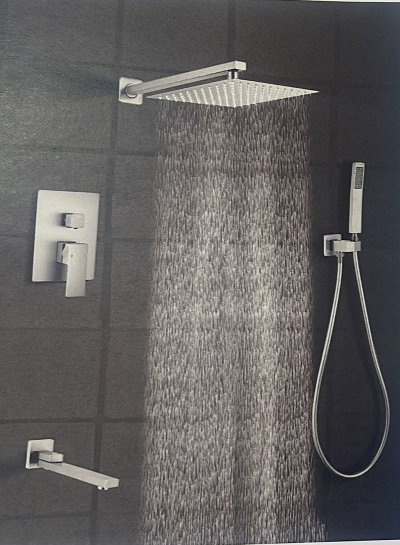 Concealed shower mixer by Bagno, silver 9063-1CR