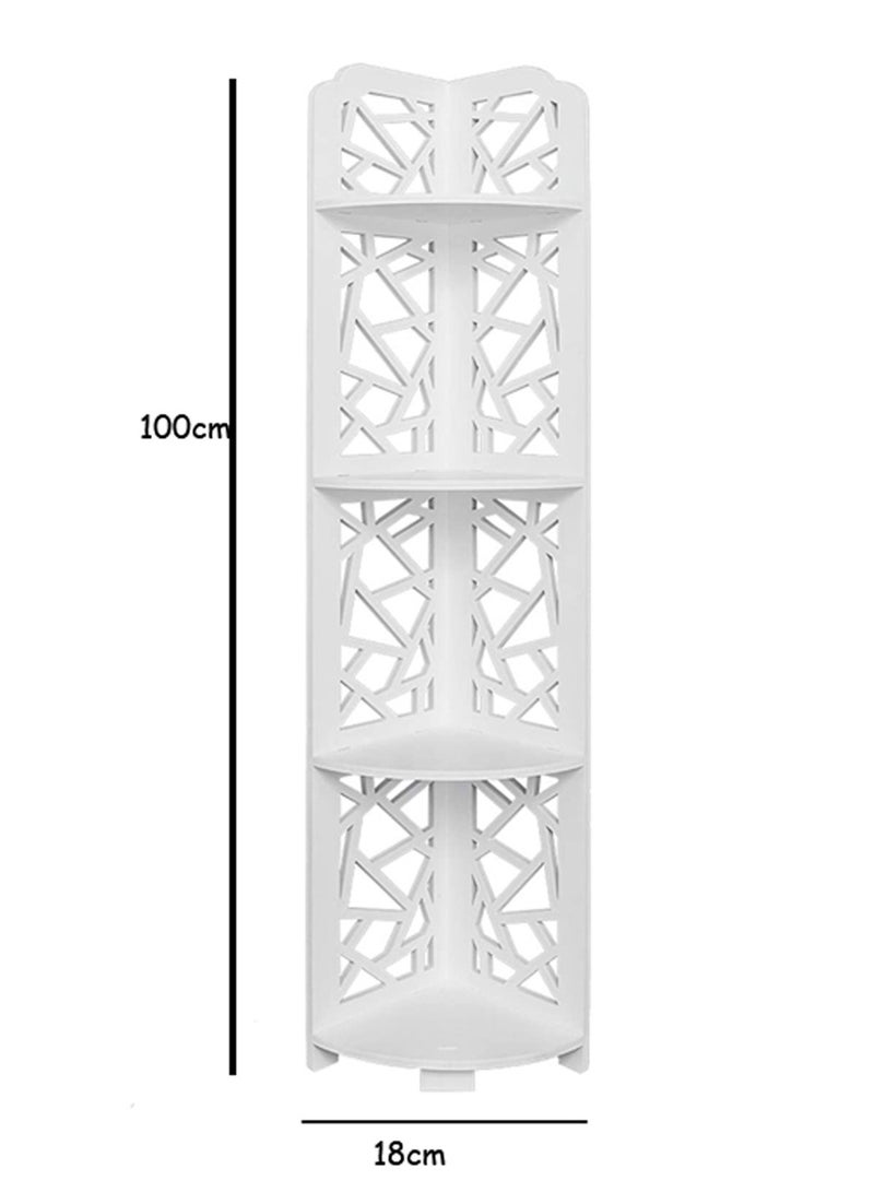 Bathroom Corner Stand Sink Organizer White 18x100x18cm