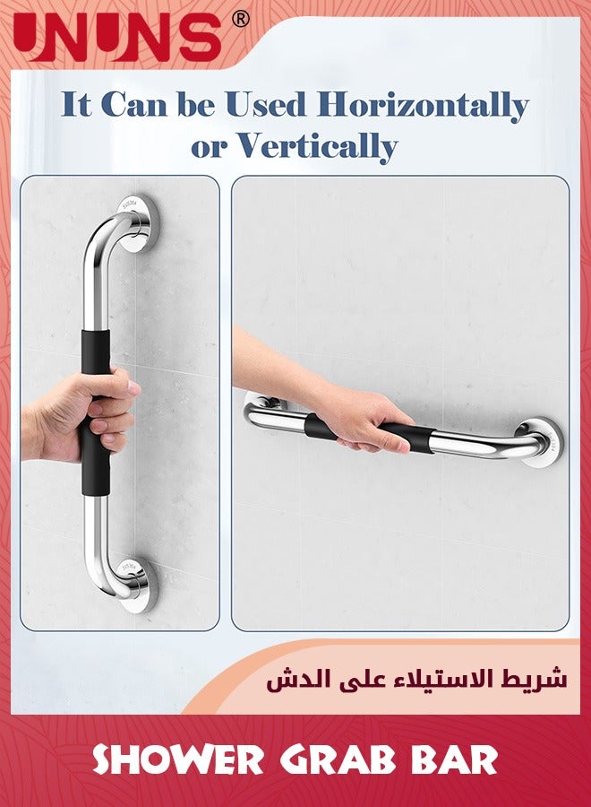 2 Pack Grab Bars For Bathroom, 16 Inch(40cm) Shower Grab Bar 16inch Stainless Steel Anti Slip Bathroom Handicap Grab Bars,Applicable To Bathroom Shower,Silver