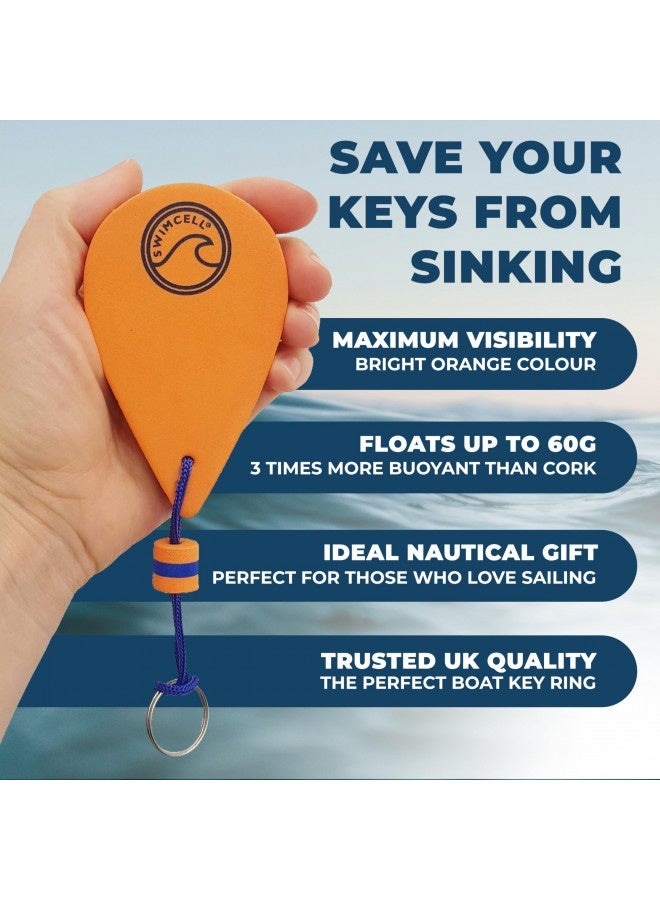 Swimcell Floating Keychain For Boat Keys Action Camera, Phone Case. Floats 60Gm In Water. 3 Times More Than A Marine Cork! Key Float Keyring Sailing Gift.