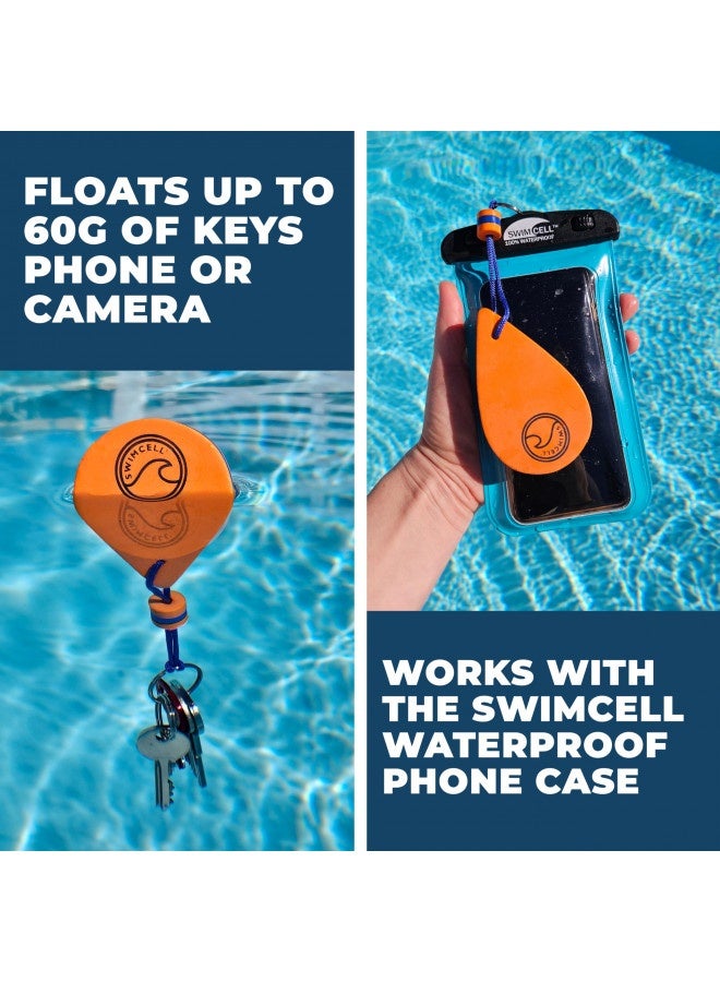 Swimcell Floating Keychain For Boat Keys Action Camera, Phone Case. Floats 60Gm In Water. 3 Times More Than A Marine Cork! Key Float Keyring Sailing Gift.