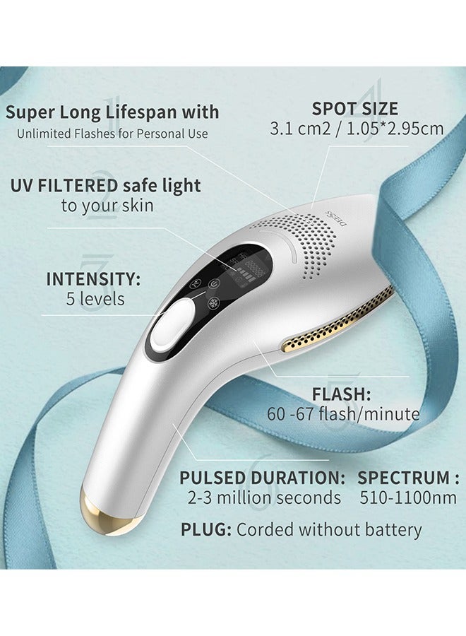 DEESS1 GP590 PLUS Unlimited Flashes Permanent Painless IPL Laser Hair Removal Device, Epilator With 1*HR Lamp