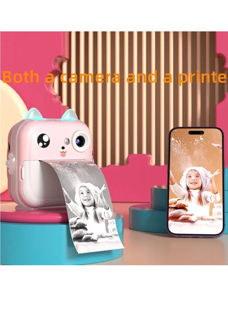 Kids Rechargeable Camera Instant Print ,Mini Photo Printing Camera for Kids,1080P Digital Camera, 2.4 LCD Screen,32G SD Card,High Definition,ABS Body