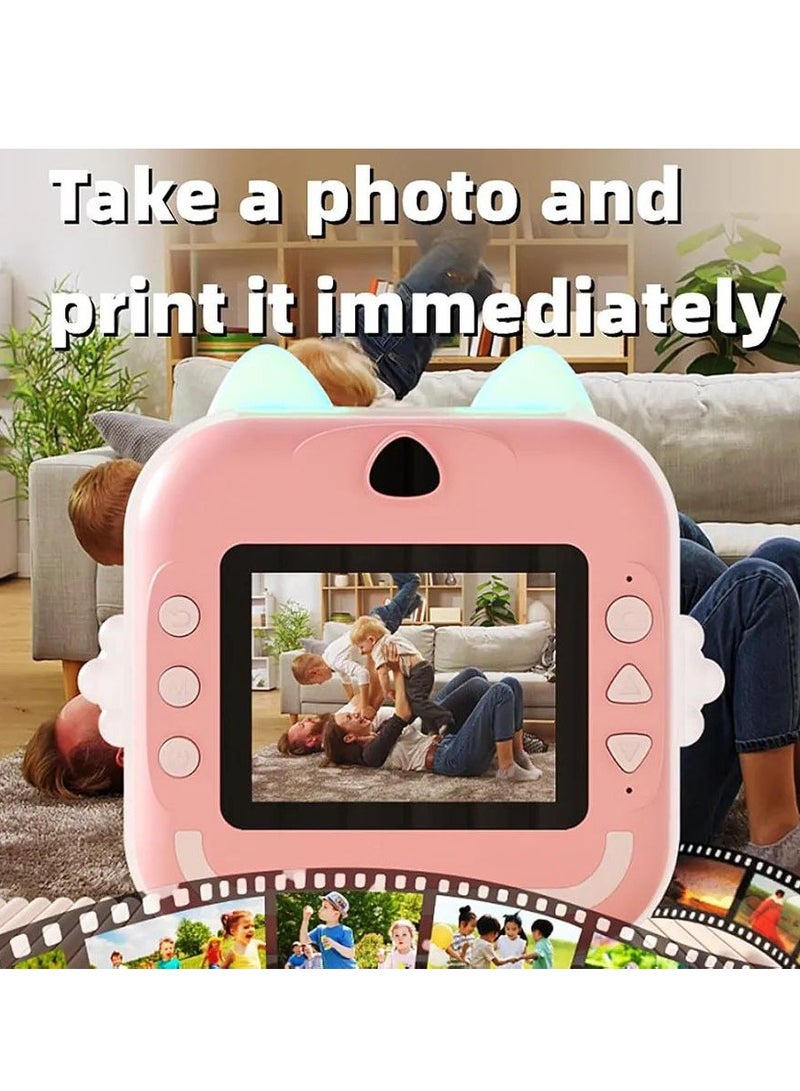 Kids Rechargeable Camera Instant Print ,Mini Photo Printing Camera for Kids,1080P Digital Camera, 2.4 LCD Screen,32G SD Card,High Definition,ABS Body