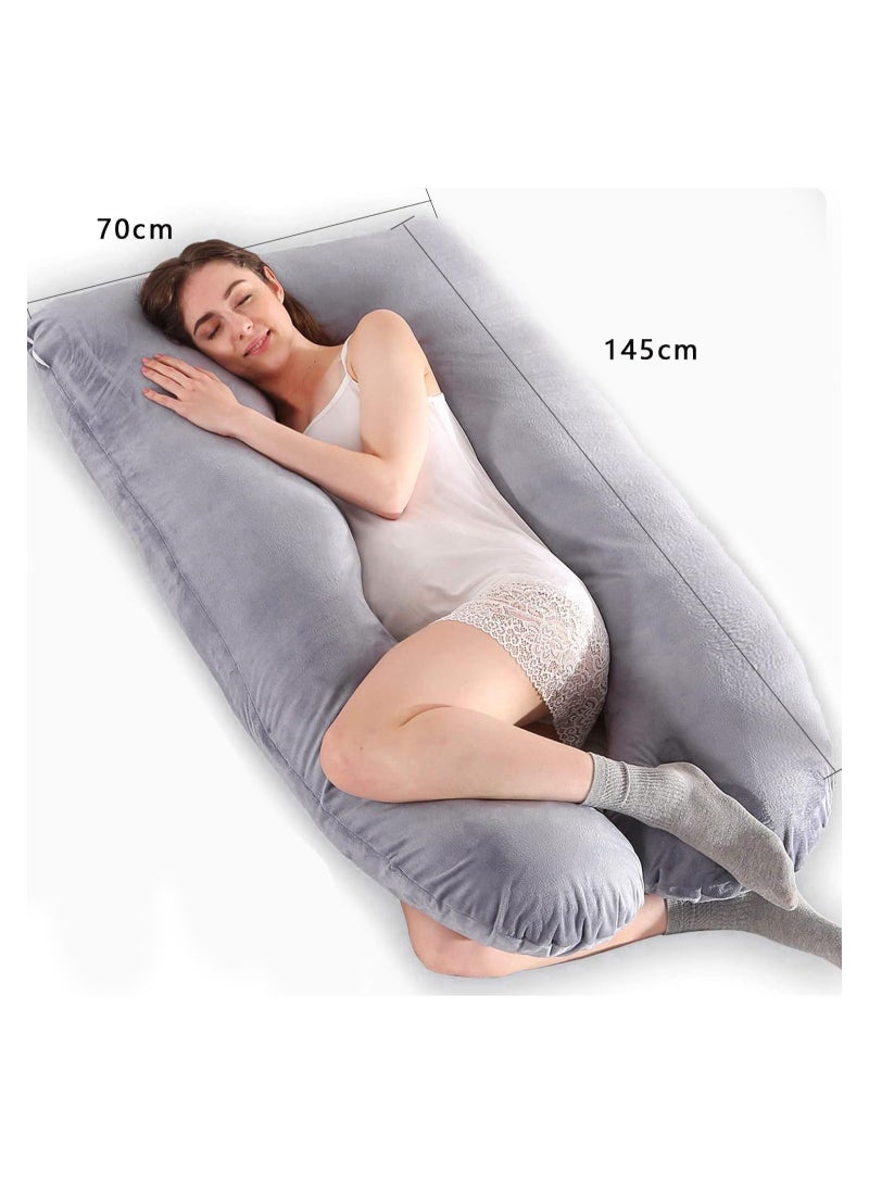 U Shaped Pregnancy Pillow, Maternity Full Body Pillow for Back, Legs and Belly Support