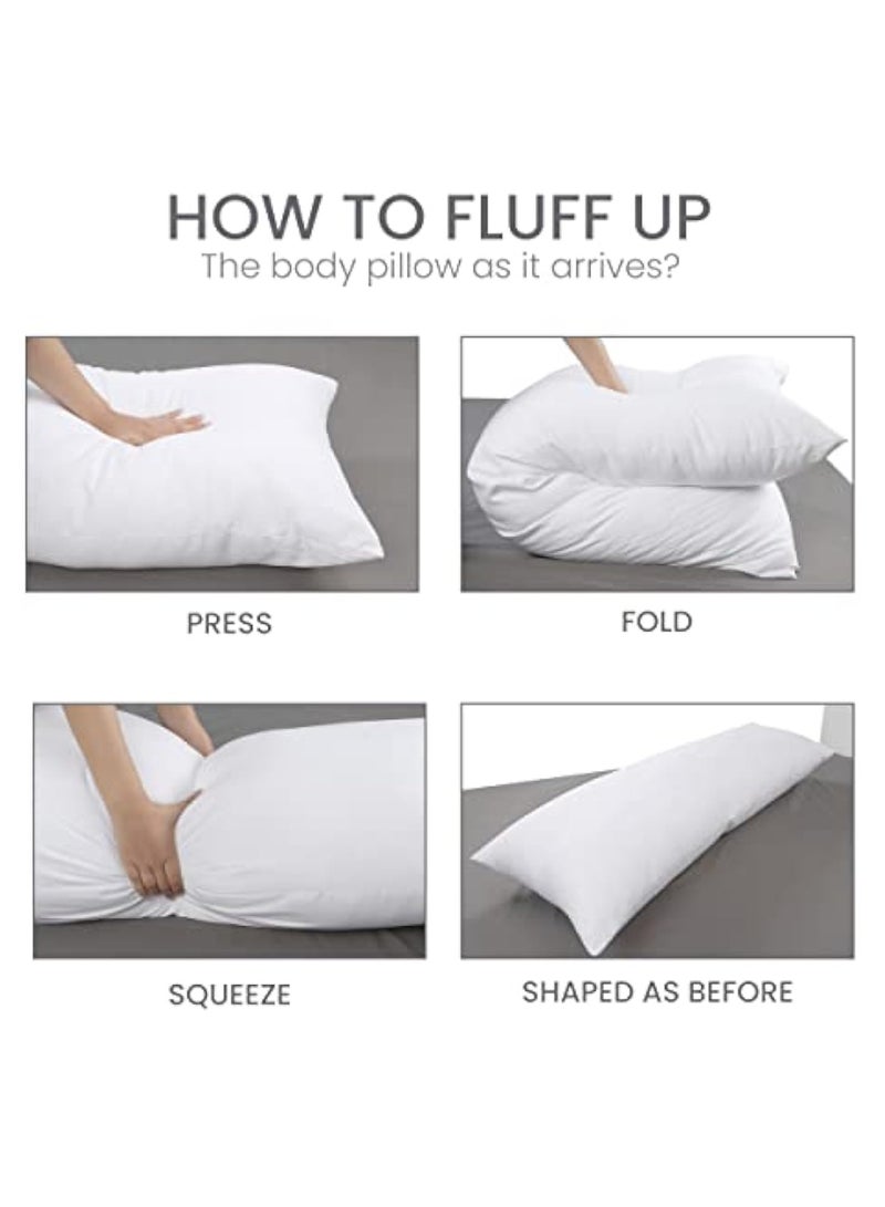 Full Body Pillow for Adults (White, 20 x 58 Inch), Long Pillow for Sleeping, Large Pillow Insert for Side Sleepers