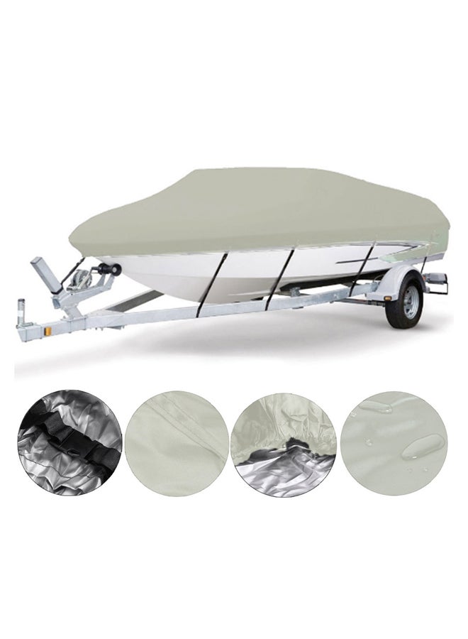 Waterproof Trailerable Runabout Boat Cover Fit V-Hull Tri-Hull Fishing Ski Pro-Style Bass Boats Waterproof Boat Cover Durable Heavy Duty Polyester Trailerable Boat Cover for V-Hull Runabouts Outboards and I/O Bass Boats Black