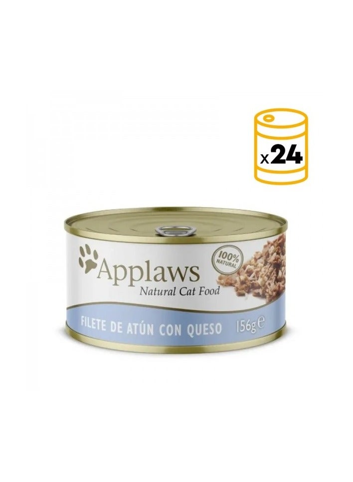 Applaws Tuna Fillet with Cheese Adult Wet Cat Food 156g X 24 Pcs ( 1 Box )