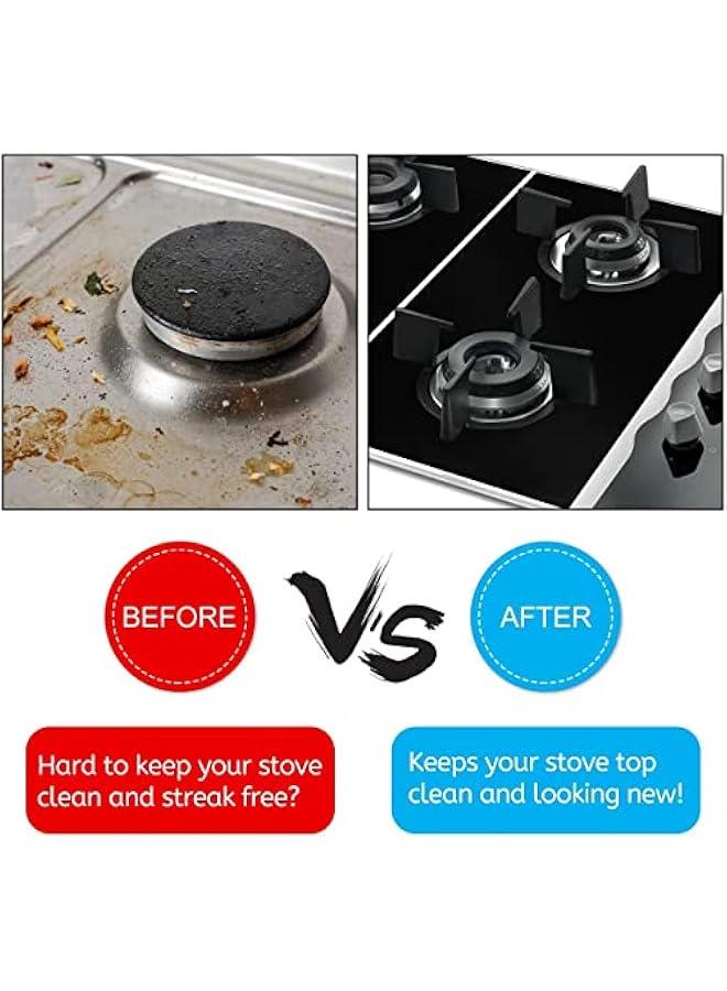 Stove Burner Covers, 0.3 MM Double Thickness Gas Stove Protectors, 5 Holes Reusable Heat Resistan Gas Range Protectors, Non-Stick Washable Stove Top Protectors, Fast Clean Liners for Kitchen/Cooking