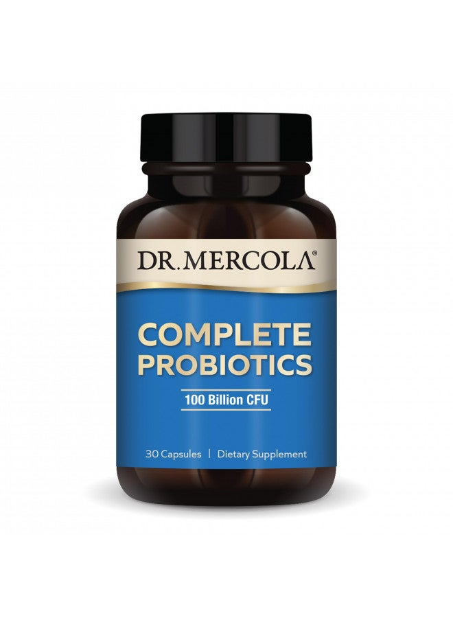 Dr. Mercola Complete Probiotics, 30 Servings (30 Capsules), 100 Billion CFU, Dietary Supplement, Digestive & Immune Support, Non-GMO