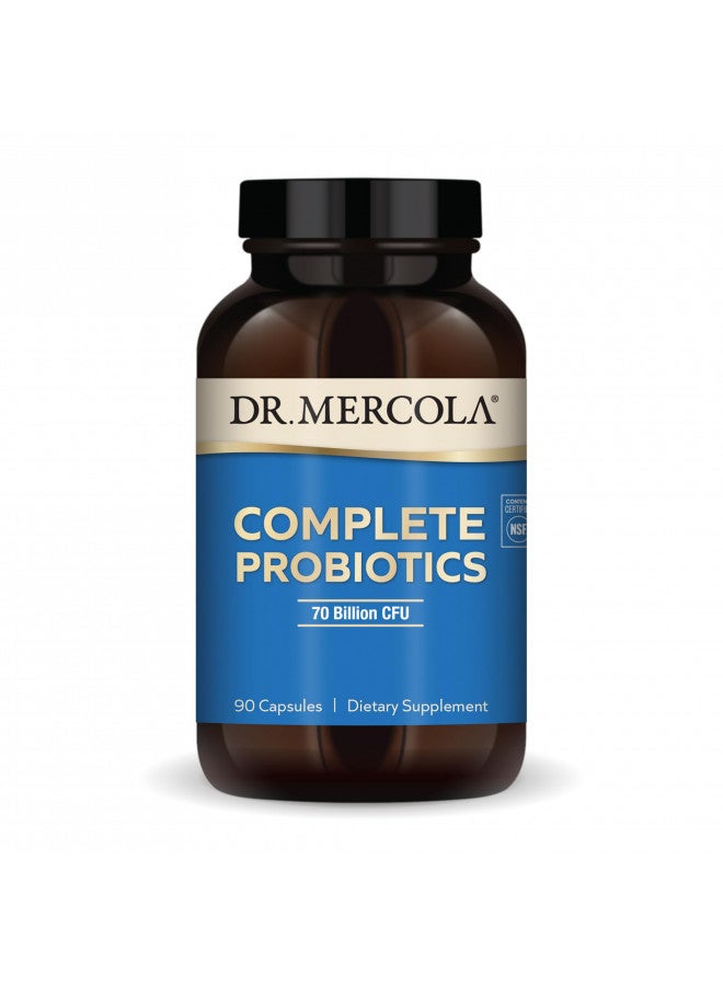 Dr. Mercola Complete Probiotics (70 Billion CFU) Dietary Supplement, 90 Servings (90 Capsules), Digestive Health Support, Non GMO, Soy Free, Gluten Free