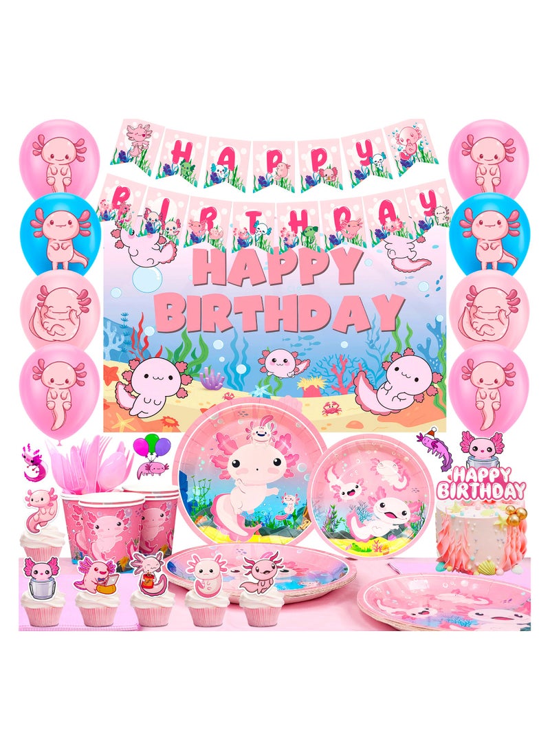 Cartoon Birthday Decorations Party Supplies,162pcs Cartoon Party Decorations&Cartoon Tableware Set- Cartoon Party Plates Napkins Tableclot Backdrop Balloons Banner etc Cartoon Birthday Party Supplies