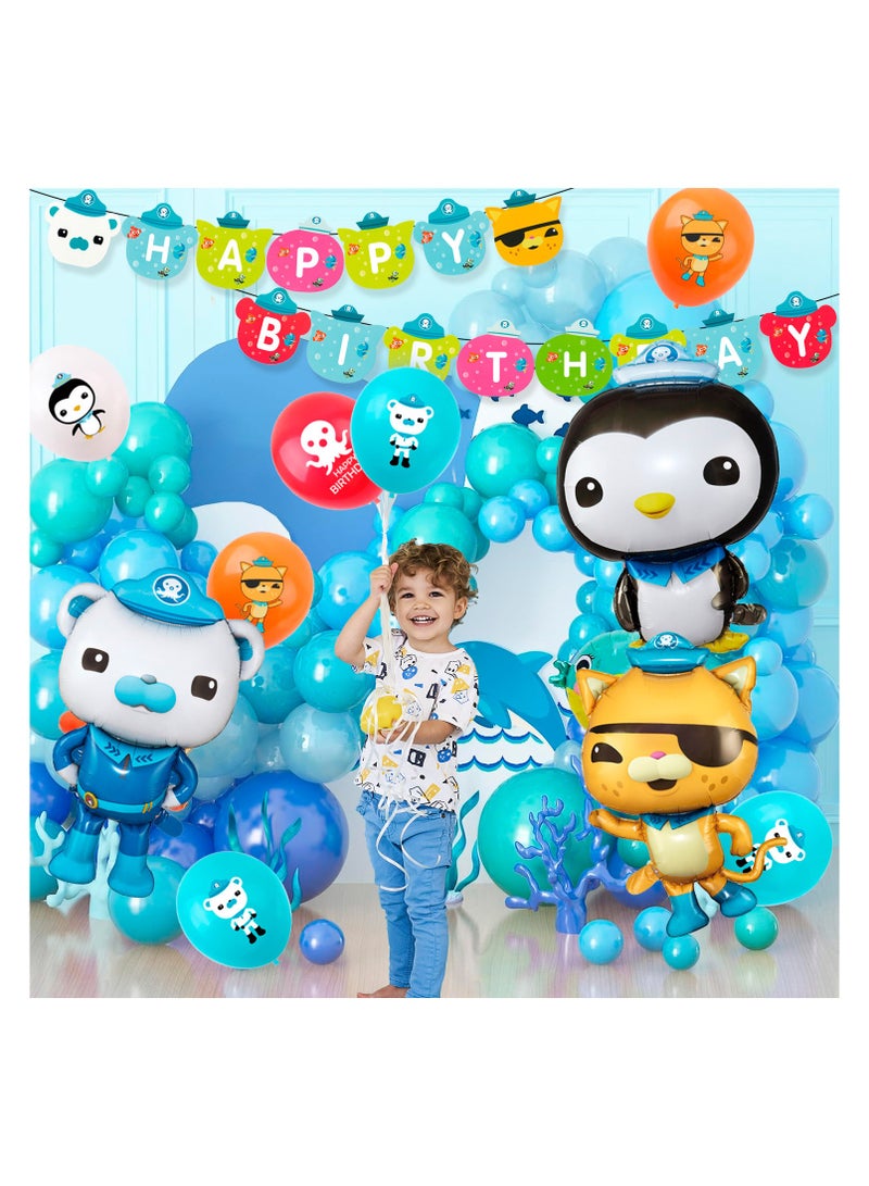 The Octonauts Party Supplies,114pcs Octonauts Birthday Decorations & Tableware Set- Octonauts Party Plates Tablecloth Banner Balloon etc Octonauts Decorations