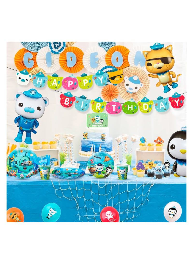 The Octonauts Party Supplies,114pcs Octonauts Birthday Decorations & Tableware Set- Octonauts Party Plates Tablecloth Banner Balloon etc Octonauts Decorations