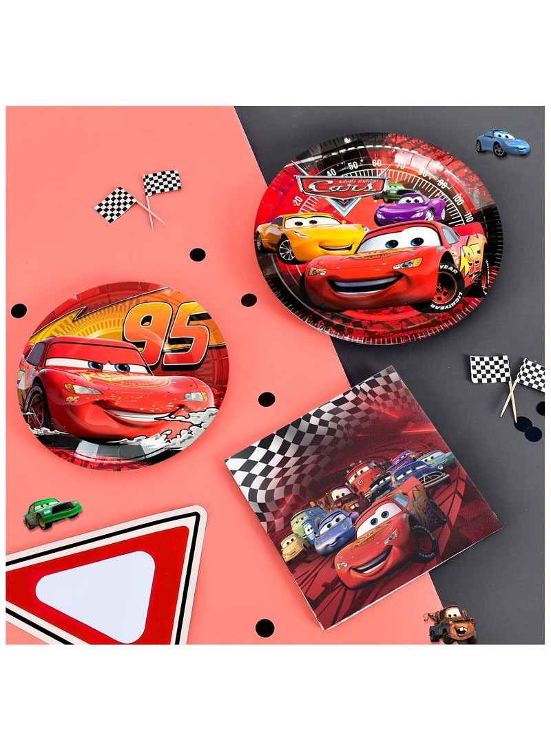 Cars Birthday Party Supplies, 116pcs Cars Birthday Decorations & Cars Party Tableware Set - Cars Balloons Banner & Lightning Mcqueen Plates Cups Napkins etc  Lightning Mcqueen Birthday Decorations