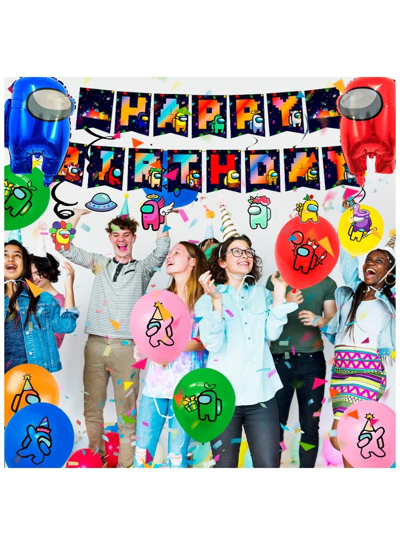 among us Birthday Party Supplies,171pcs among us Party Decorations&Tableware Set-among us Party Plates Cups Tablecloth Banner Cake Topper Balloons etc