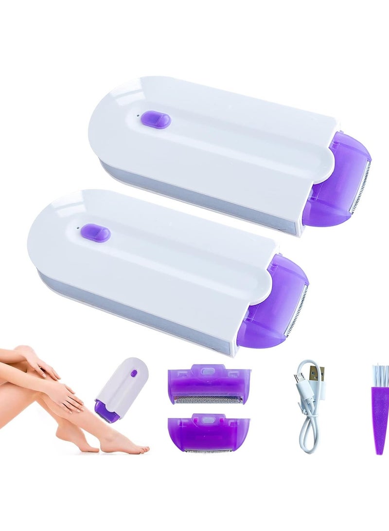 2 Pcs Silky Smooth Hair Eraser/Epilator, Smooth Touch Painless Hair Removal for Women, Light Technology, Apply to Any Part of the Body