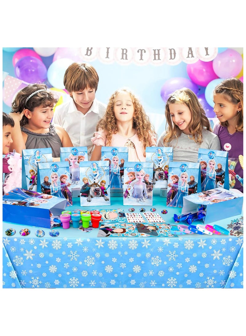 Frozen Party Favors, 115pcs All-in-One Frozen Birthday Party Favors Set Including Frozen Party Favor Bags Stamper Stickers Badges etc Elsa Party Favors for Frozen Party Decorations Supplies