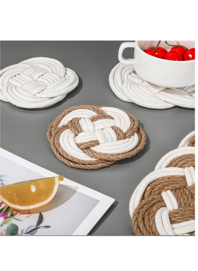 Handmade Jute Coasters Set of Four for Home Kitchen Office Table Decor