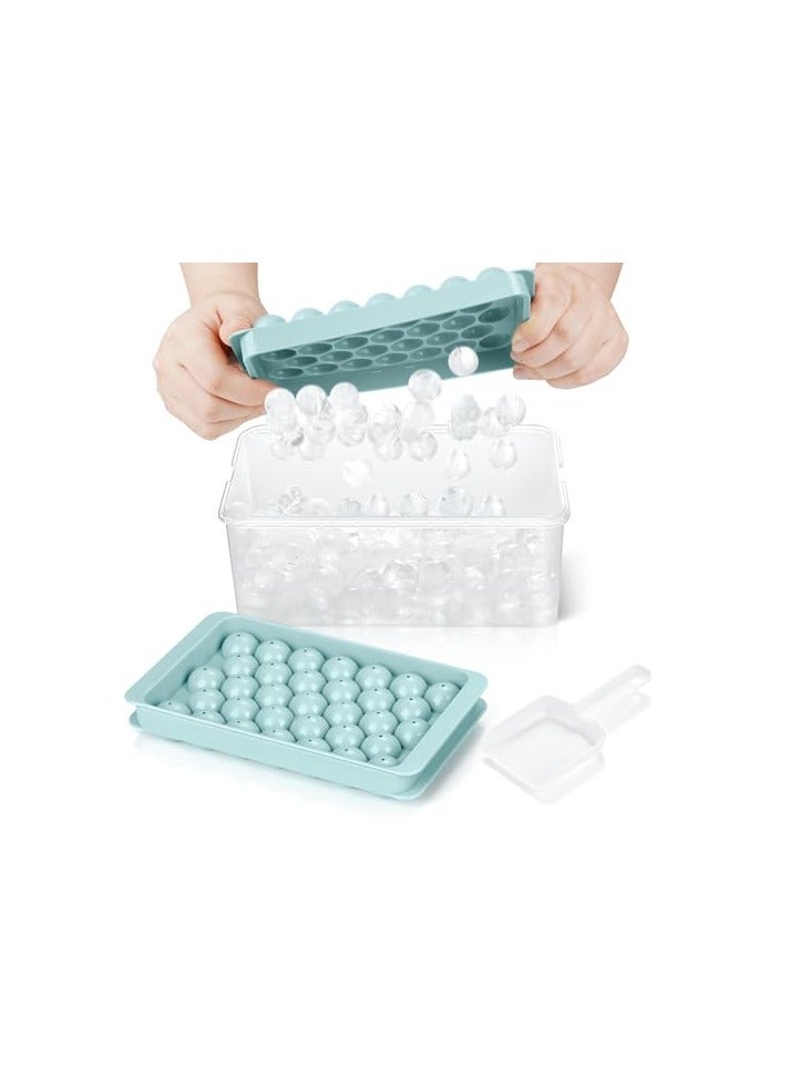 Round Ice Cube Tray with Lid & Bin