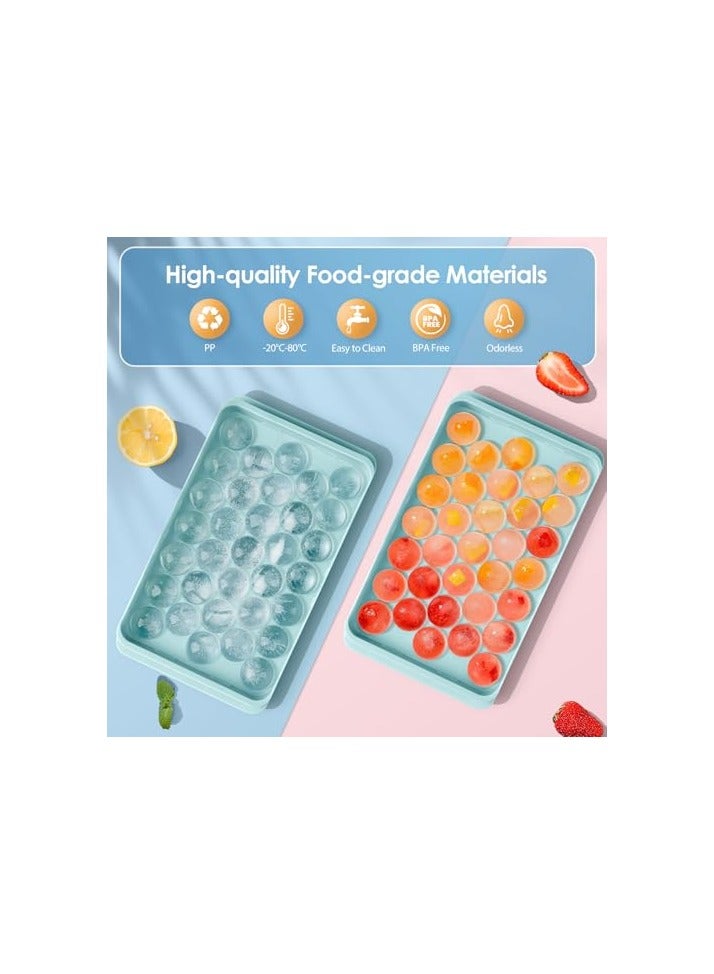 Round Ice Cube Tray with Lid & Bin