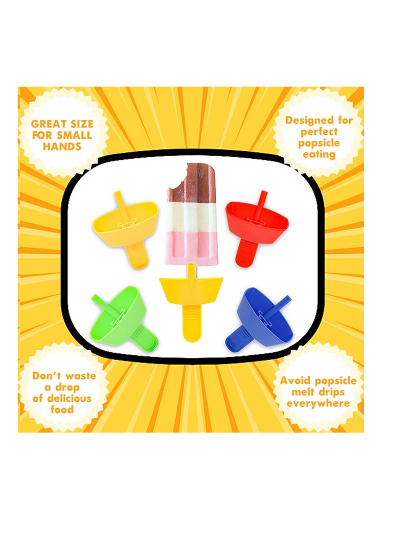 8 Pack Reusable Popsicle Holders for Kids, No Mess Frozen Treats with Straw, Perfect for Summer Fun