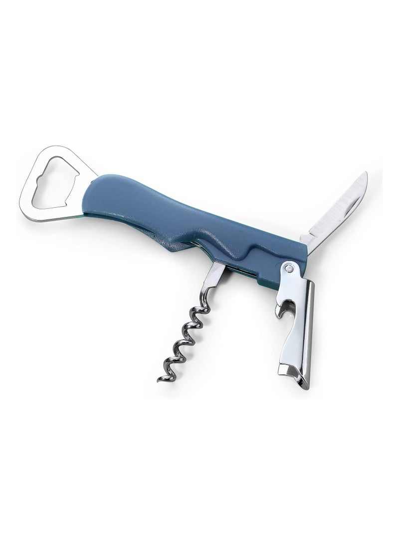 Two Step Corkscrew Wine Opener With Built In Foil Cutter And Bottle Opener Wine Key Waiter Corkscrew