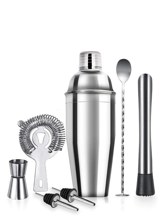 7-Piece Cocktail Shaker Set – Stainless Steel Professional Mixing Tools for Home and Bar Use