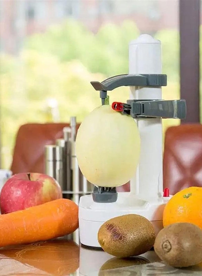 Stainless Steel Electric Fruit Peeler，Automatic Peeler Potato Fruit Apple Pear Veg Peeling Machine + 3 Blades