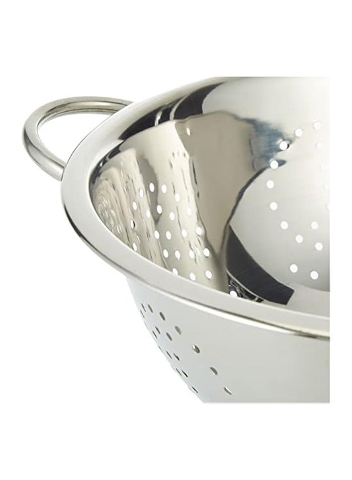 Steel Colander, 34 Cm , Silver, VC0008, RICE COLANDER , VEGETABLES COLANDER , FRUITS COLANDER