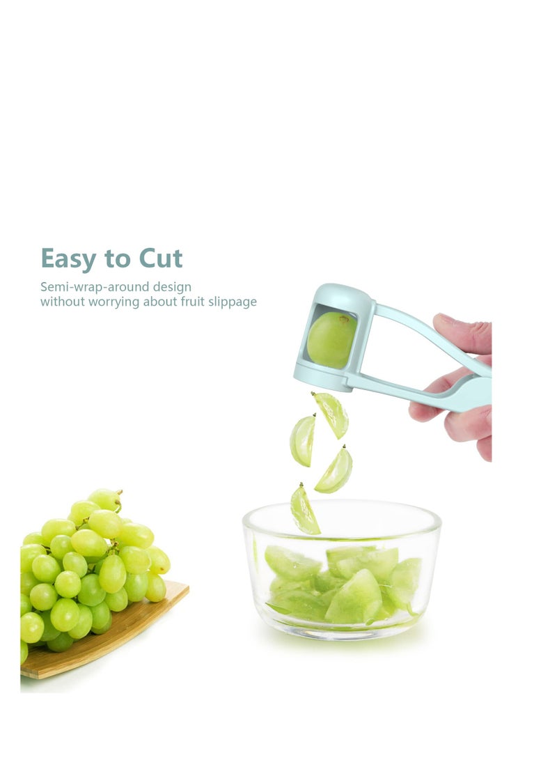 Kids Safe Grape Cutter Stainless Steel Fruit Slicer for Salad and Cake Decoration Kitchen Gadget