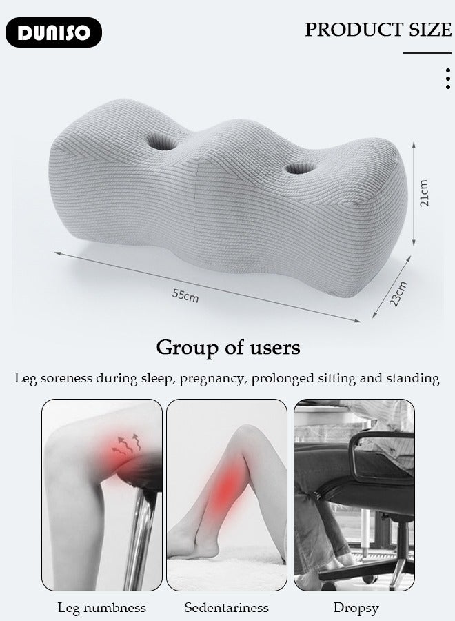 Memory Foam Knee Pillow, Knee Pillow Leg Elevation Wedge Pillow, Leg Pillows for Sleeping, Elevation Pillow for Relief Twisted Spine, Sciatica, Leg Numbness, Back, Joint, Hip, Surgery Pain