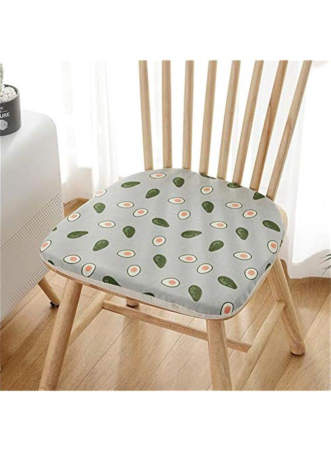 Dining Chair Pads Cotton Kitchen Chair Cushion Seating Pads (Avocado, Set of 2)