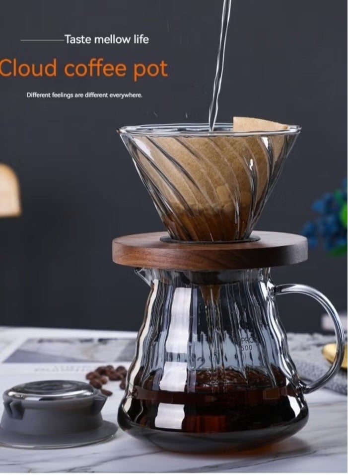 V60 Coffee Maker Drip Set Of 3 With Filter Clear 600 Ml