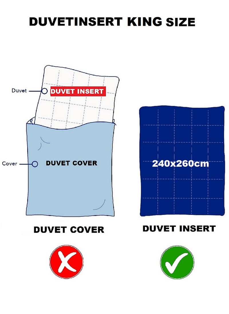 Premium Down Alternative -Duvet Insert Double Size Cotton White 240x260cm