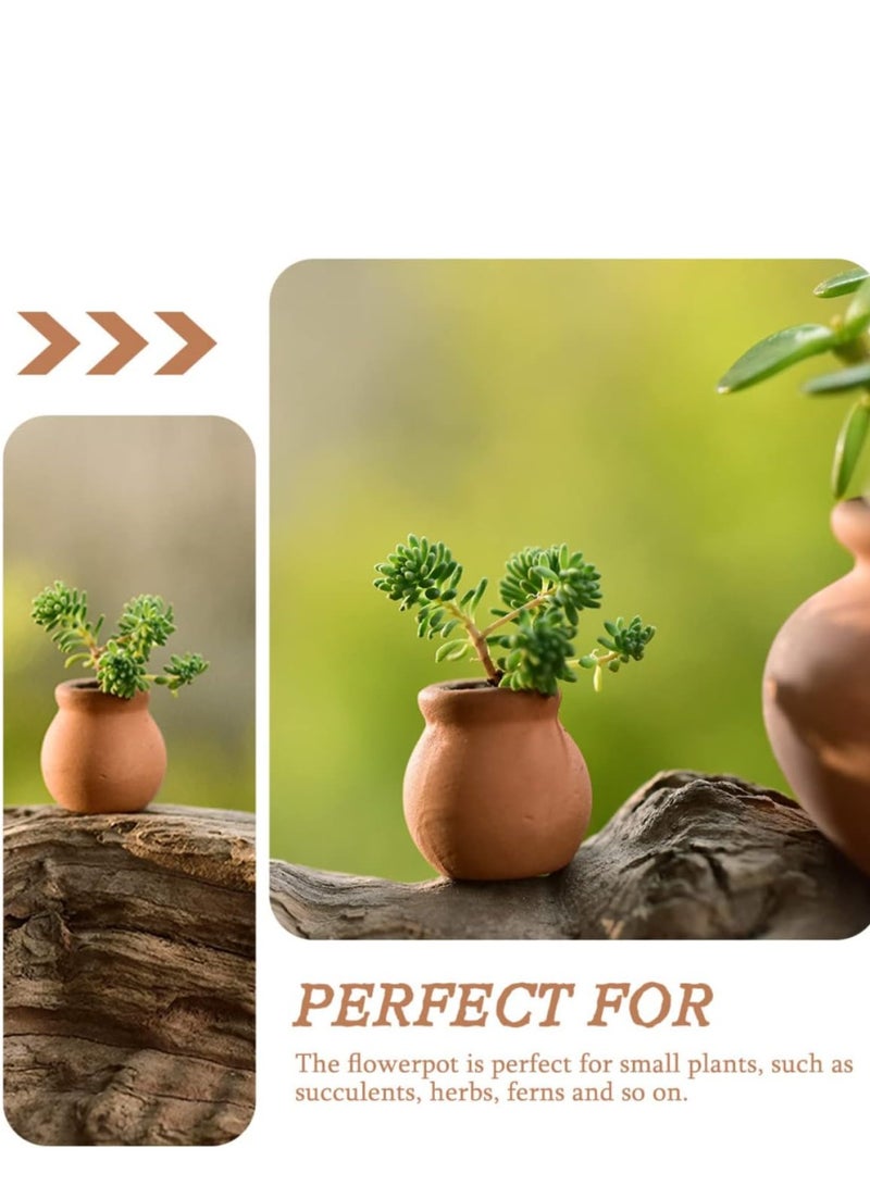 8 Pcs Mini Clay Pots Pottery, Planter Flower Terra Cotta for DIY Garden Plants and Office Desktop Windowsill Decoration, for Compact Nursery Wedding Home Succulent