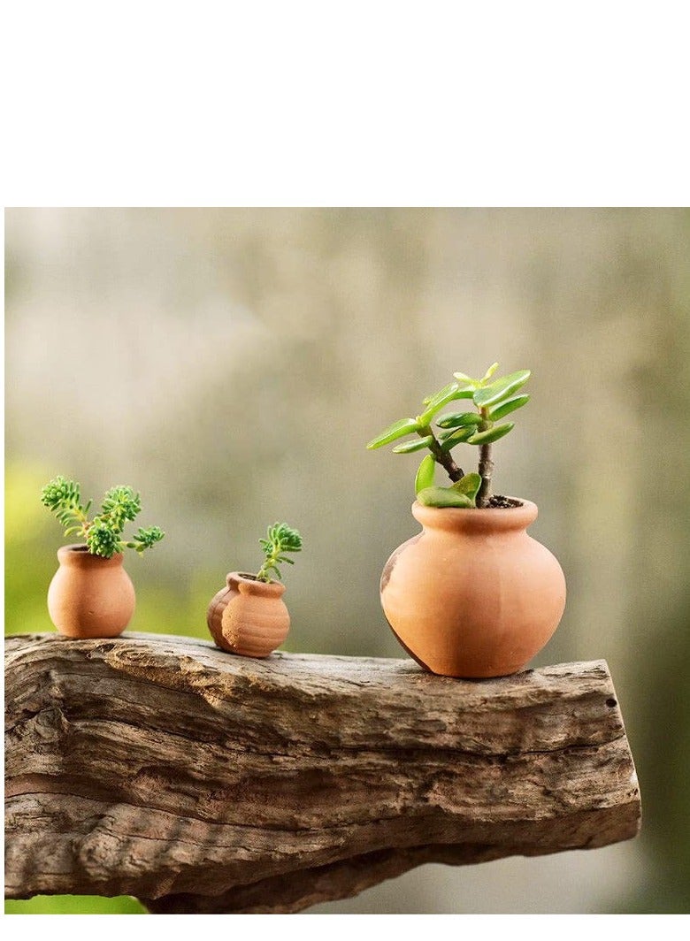 8 Pcs Mini Clay Pots Pottery, Planter Flower Terra Cotta for DIY Garden Plants and Office Desktop Windowsill Decoration, for Compact Nursery Wedding Home Succulent