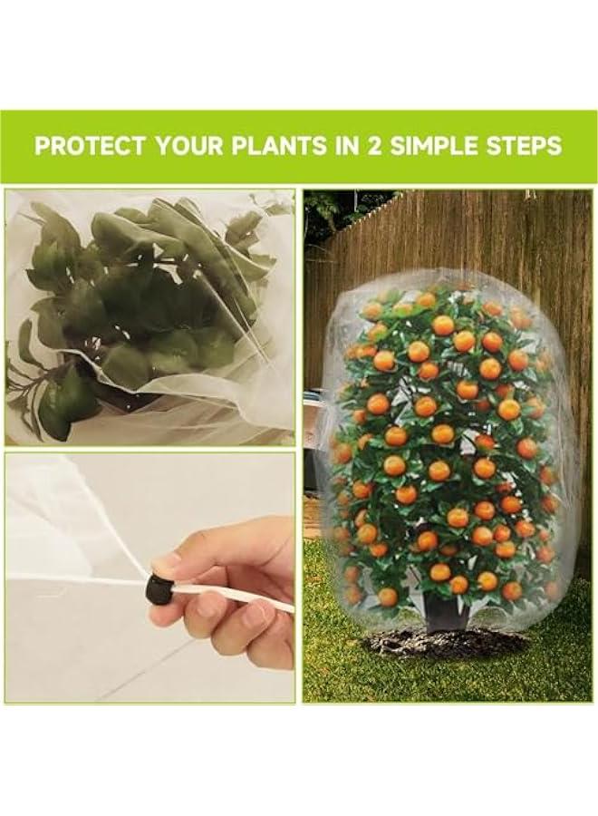 4 Packs 2 Size Garden Plant Netting Blueberry Bushes Protection Netting Covers Bags, Tomato Fruit Trees Protective Cover Bags Plant from Insect Bird Eating （2 * 4.92x3.94 FT+2 * 3.3x2.63 FT）