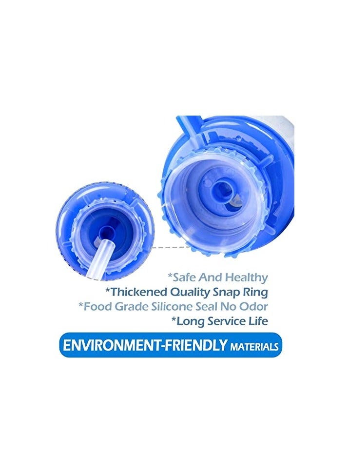 showay Water Bottles Pump Blue Manual Hand Pressure Drinking Fountain Pressure Pump Water Press Pump with an Extra Short Tube and Cap
