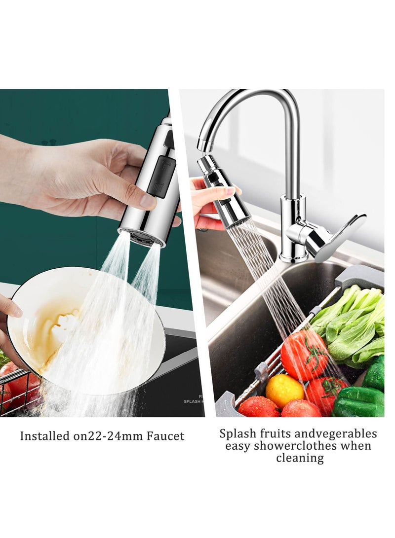 360 Degree Swivel Kitchen Faucet Spray Head with 3 Modes, Easy Install Tap Adapter for Kitchen Sink