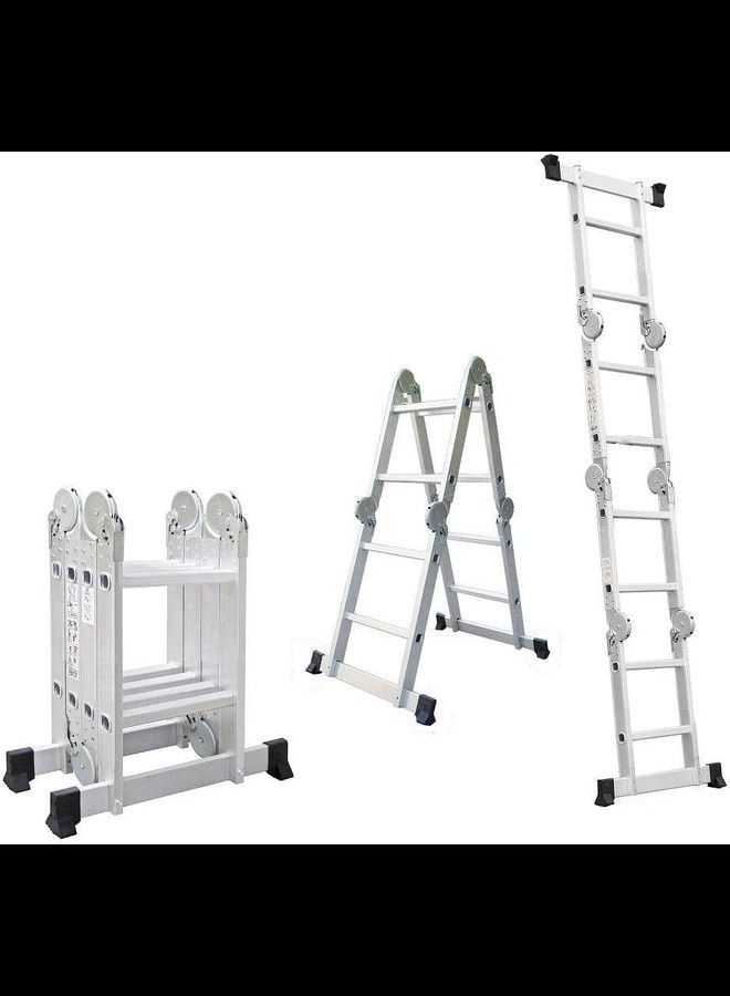 Multi Purpose 4x2 x 2.6m Foldable Aluminium Ladder 8 Rungs