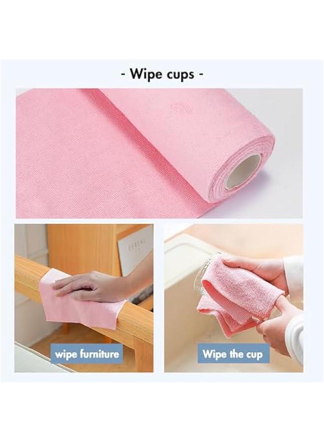 Reusable Dish Cloths, 2 Rolls 40 Packs Reusable Cleaning Rag Roll, 25 * 25cm Quick-Dry Microfiber Hand Tear Cloth All Purpose Cloth Roll Hand Towel Cloth for Kitchen Cloth