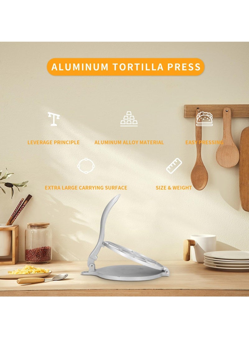 Hand Pressed Pie Press Tortilla Press - 7.7 Inch Rust Proof Food Grade Safety Material Use safely Heavy Duty Quesadilla Maker for Flour Tortilla Tawa Or Dosa