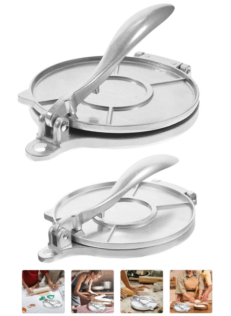 2 Pieces Tortilla Press Maker Roti Press Maker Stainless Steel Machine Puri Papad Maker Small Size 16cm