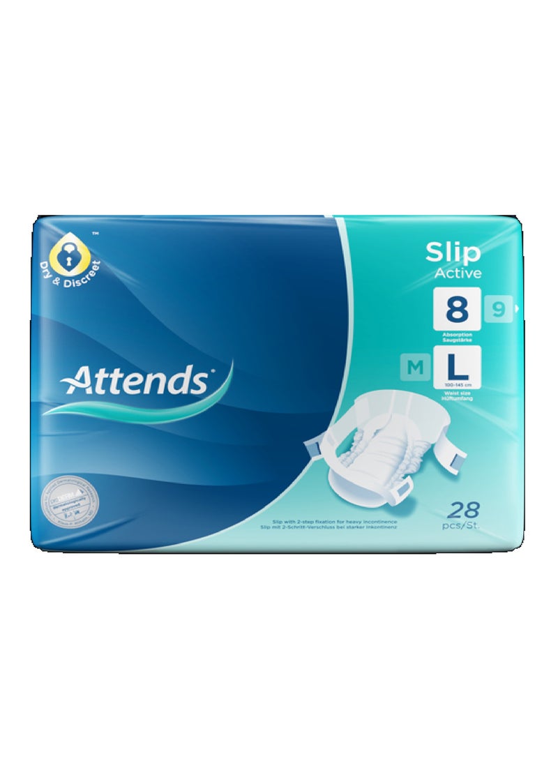 Slip Active 8, Large, Pack Of 28