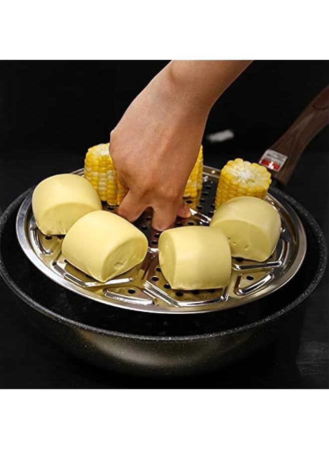 2 Pack 11-Inch Pressure Cooker Canner Rack, Stainless Steel Canning Rack Round Steamer Rack for Canner Steamed Stuffed Bun Dumpling Vegetables Fish