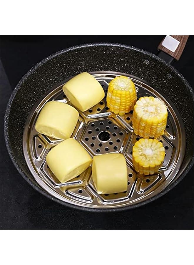 2 Pack 11-Inch Pressure Cooker Canner Rack, Stainless Steel Canning Rack Round Steamer Rack for Canner Steamed Stuffed Bun Dumpling Vegetables Fish