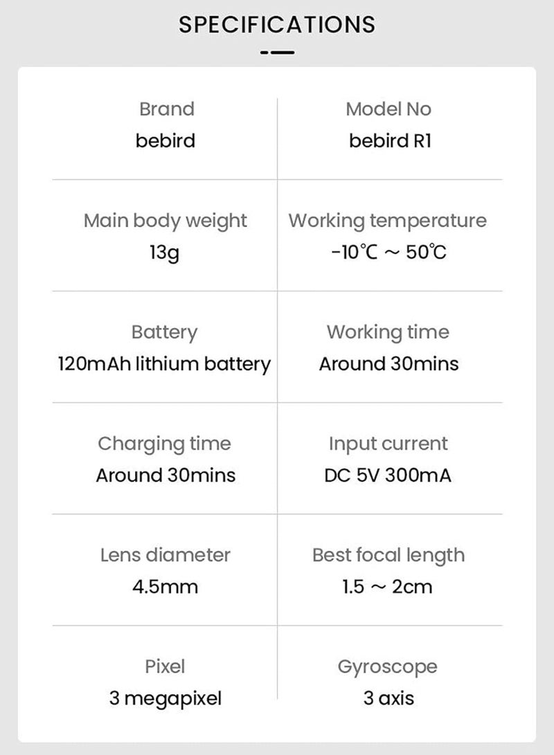 BEBIRD R1 Wireless Smart Optical Ear Cleaner Tool