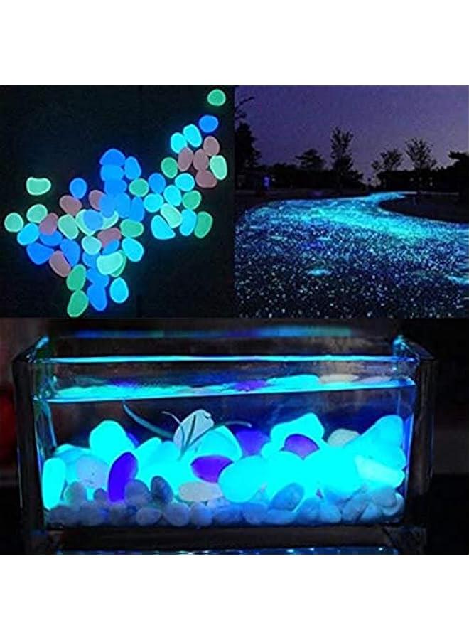 Glow in The Dark Rocks Glow Pebbles Outdoor Bulk Blue Decorations Stones for Garden Fish Tank Aquarium Walkway Plant Pots (500, Blue)