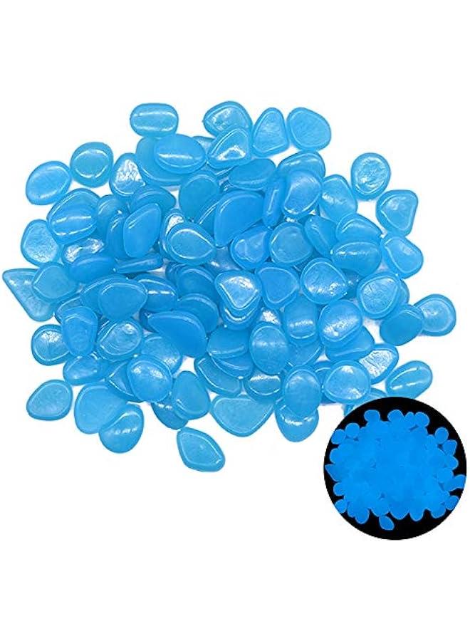 Glow in The Dark Rocks Glow Pebbles Outdoor Bulk Blue Decorations Stones for Garden Fish Tank Aquarium Walkway Plant Pots (500, Blue)